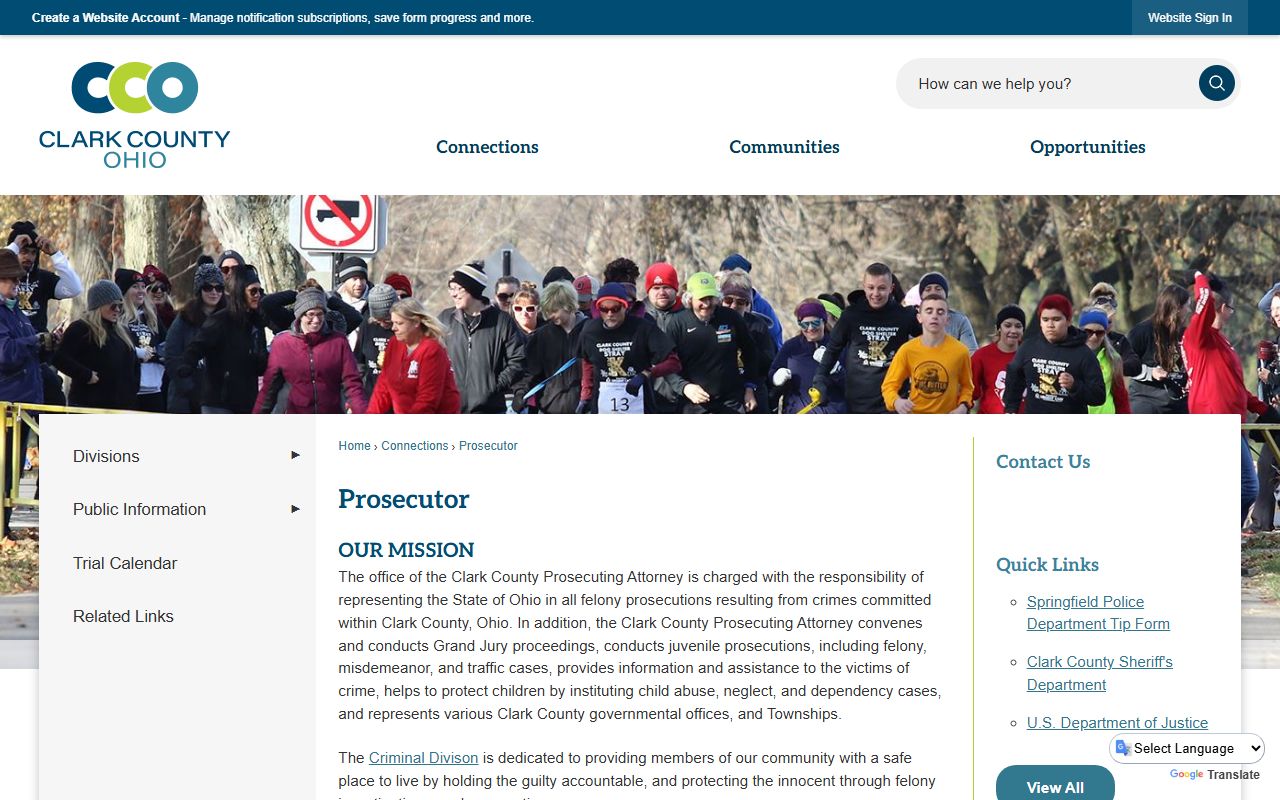 Clark County prosecutor page for court records after jail arrest
