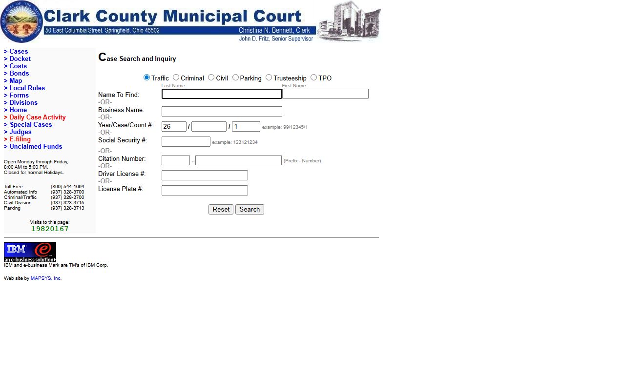Clark County court records after arrest municipal case search