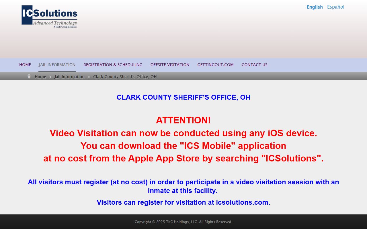 Clark County inmate records video visitation information from ICSolutions